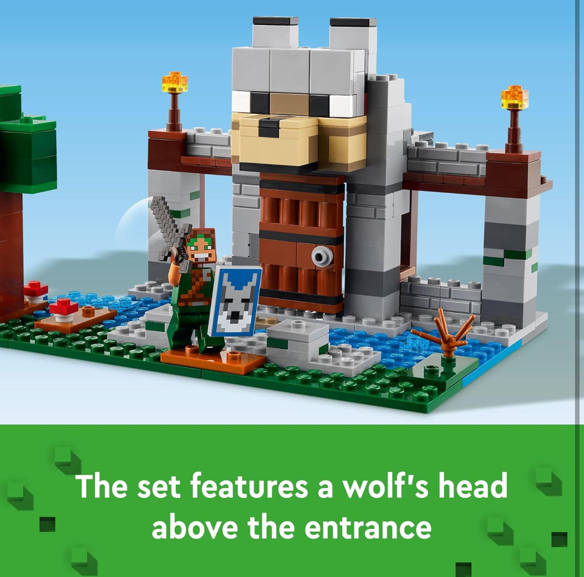 LEGO Minecraft The Wolf Stronghold Fortress Playset, Video Game Toy for Boys and Girls, Action Packed Castle Building Set