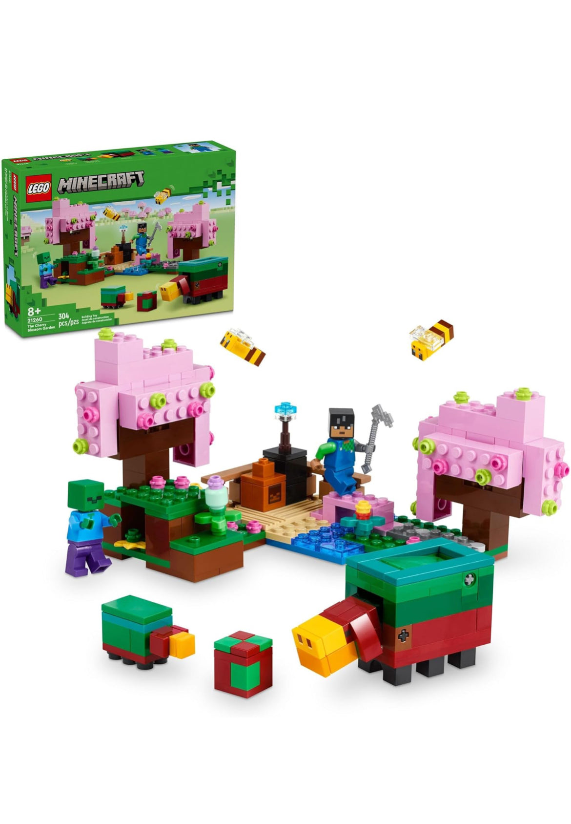 LEGO Minecraft The Cherry Blossom Garden, Video Game Toy for Kids, Building Set